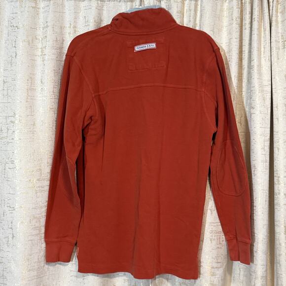 Pussers Island Gear 1/4 Zip Pullover Orange Pullover Flags Sailing Men's Medium - Picture 2 of 6